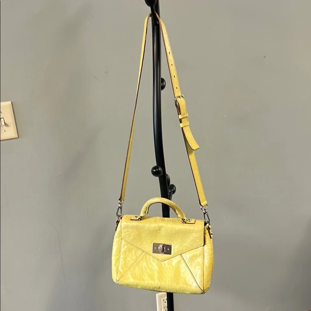 kate spade Yellow Ostrich-Texture Satchel with Top Handle